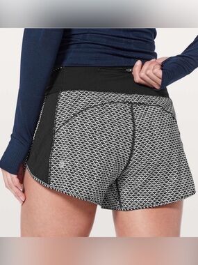 Lululemon Real Quick Short 3.5" Black-white Size 4